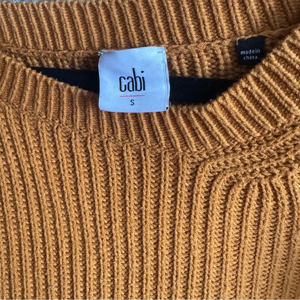 LAST CALL CABI Cable Knit Neutral V Neck Winter Sweater Minimalist Contemporary - Picture 4 of 4
